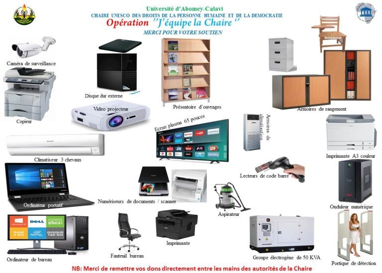 Besoins de la Chaire UNESCO DPHD